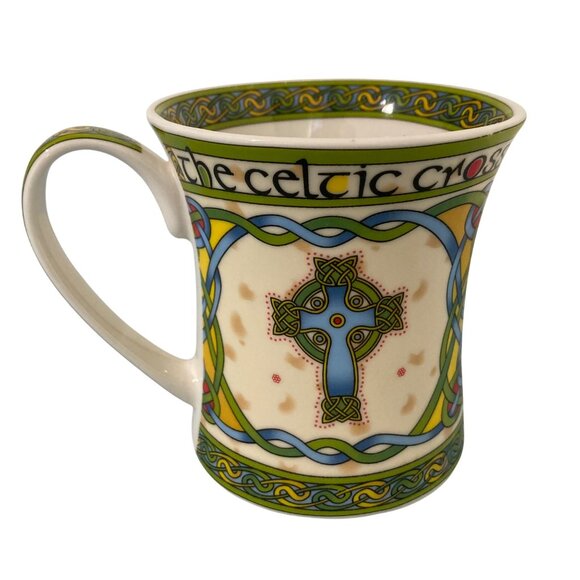 Irish Weave Celtic Cross Mug By Clara New Bone China - Picture 1 of 7